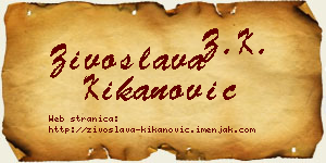 Živoslava Kikanović vizit kartica